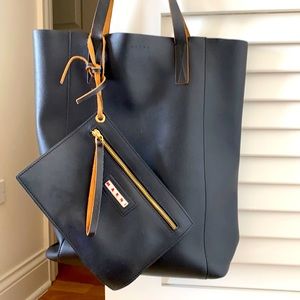Black Leather Marni Tote Bag